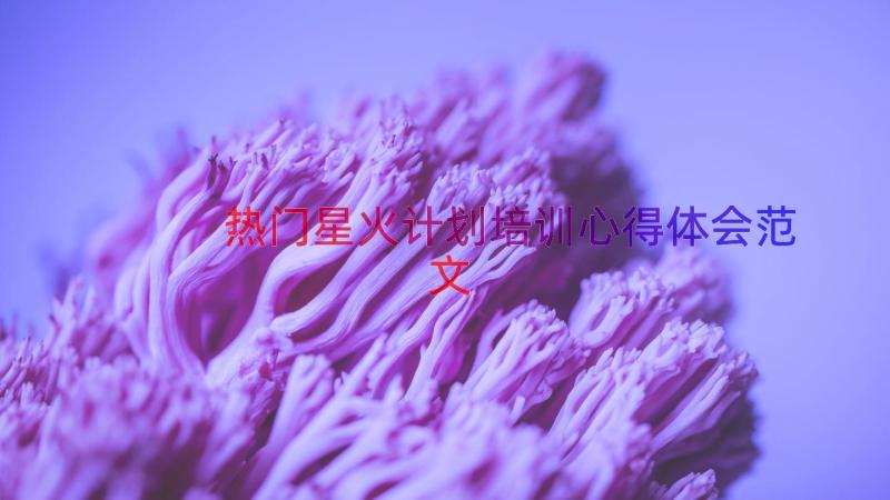 热门星火计划培训心得体会范文（15篇）