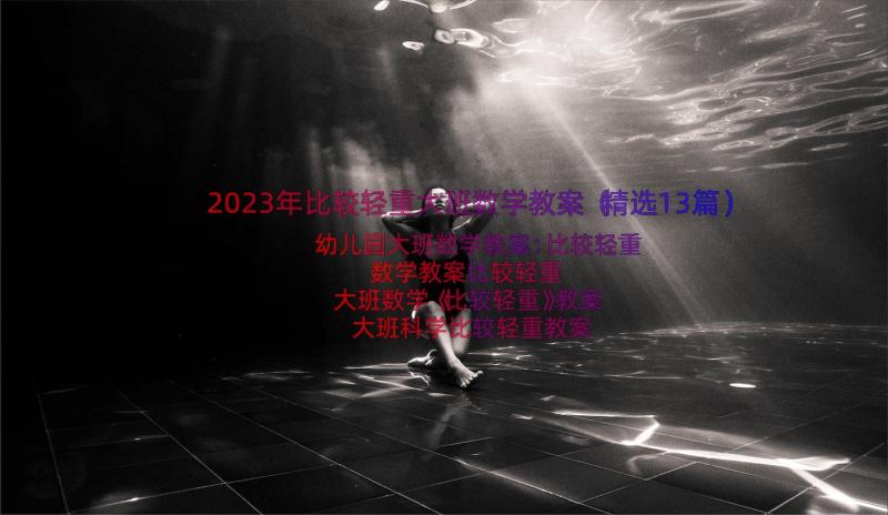 2023年比较轻重大班数学教案（精选13篇）