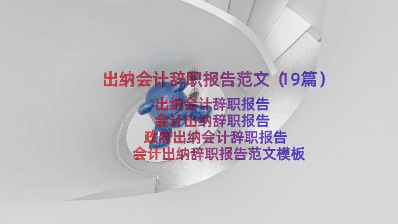 出纳会计辞职报告范文（19篇）