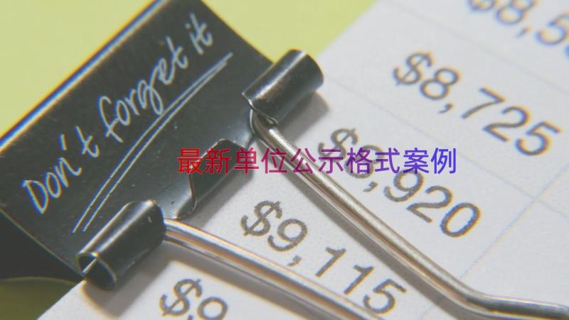 最新单位公示格式（案例12篇）