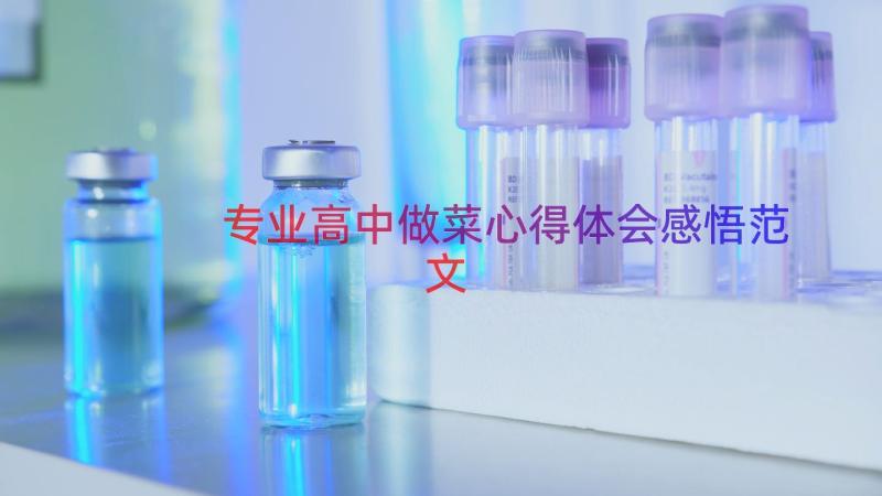 专业高中做菜心得体会感悟范文（18篇）