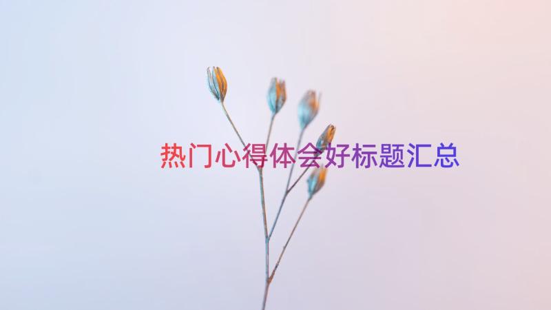 热门心得体会好标题（汇总15篇）