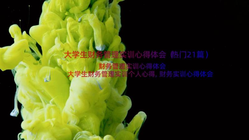 大学生财务管理实训心得体会（热门21篇）