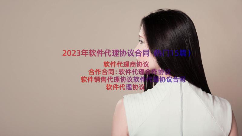 2023年软件代理协议合同（热门15篇）