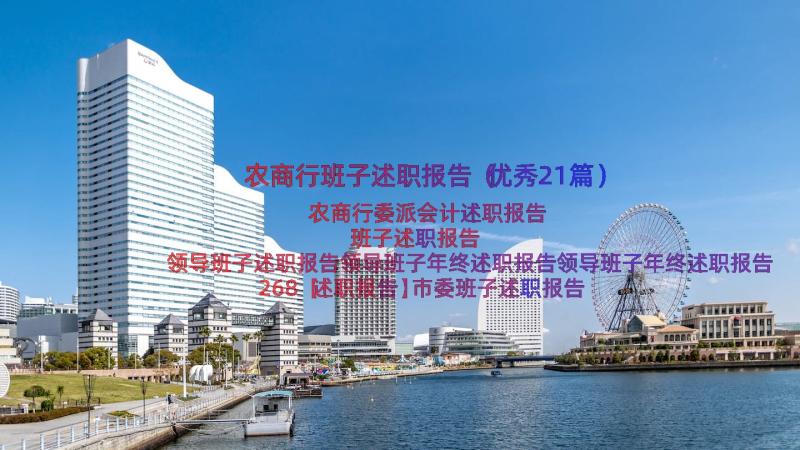 农商行班子述职报告（优秀21篇）