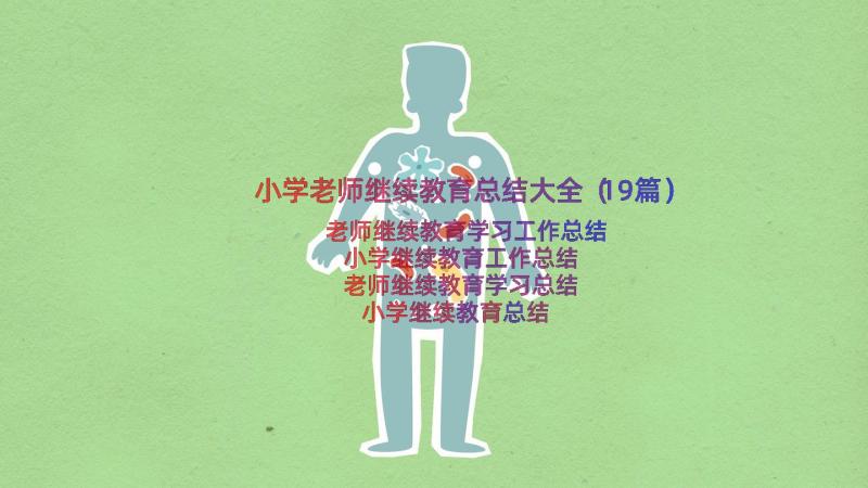 小学老师继续教育总结大全（19篇）