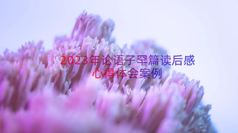 2023年论语子罕篇读后感心得体会（案例18篇）