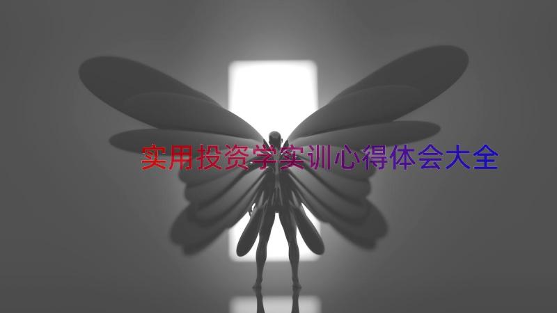 实用投资学实训心得体会大全（14篇）