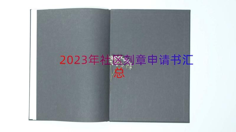 2023年社区刻章申请书（汇总17篇）