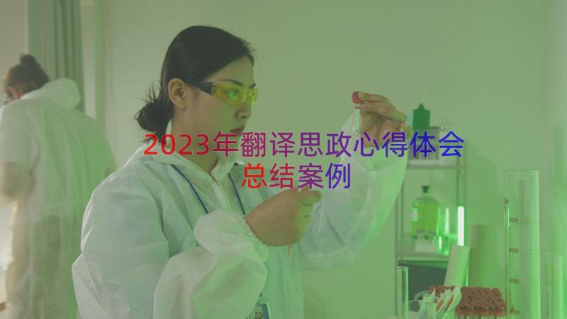 2023年翻译思政心得体会总结（案例14篇）