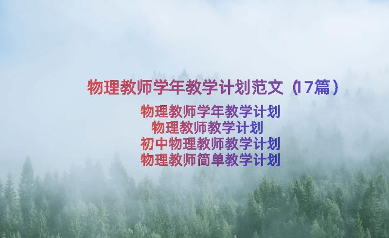 物理教师学年教学计划范文（17篇）