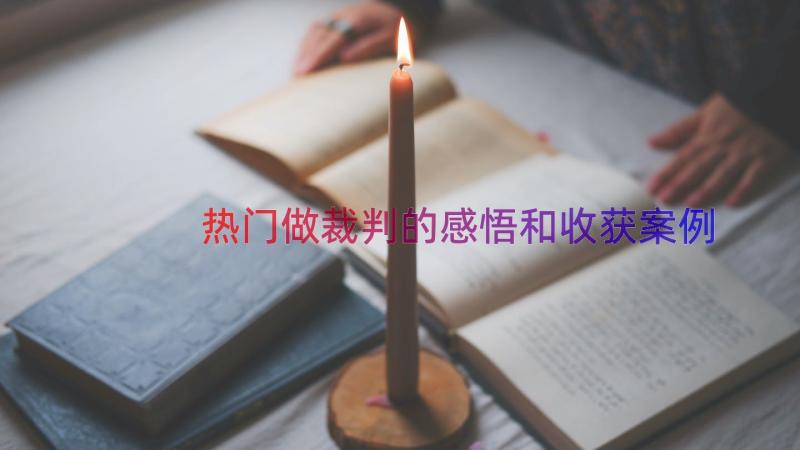 热门做裁判的感悟和收获（案例15篇）