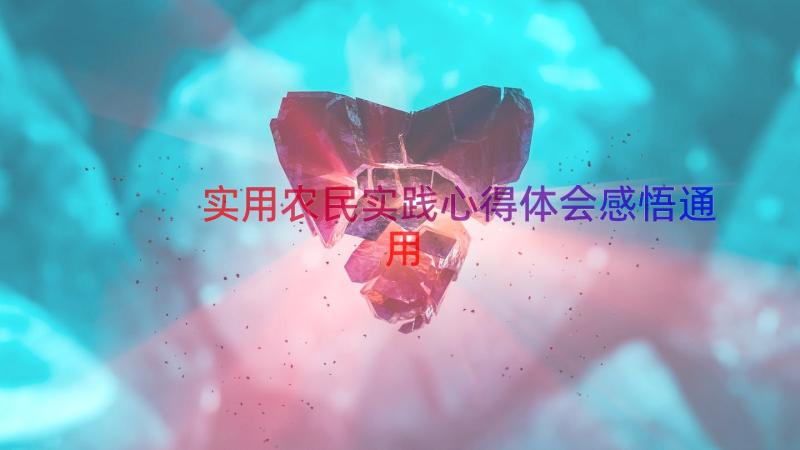 实用农民实践心得体会感悟（通用14篇）