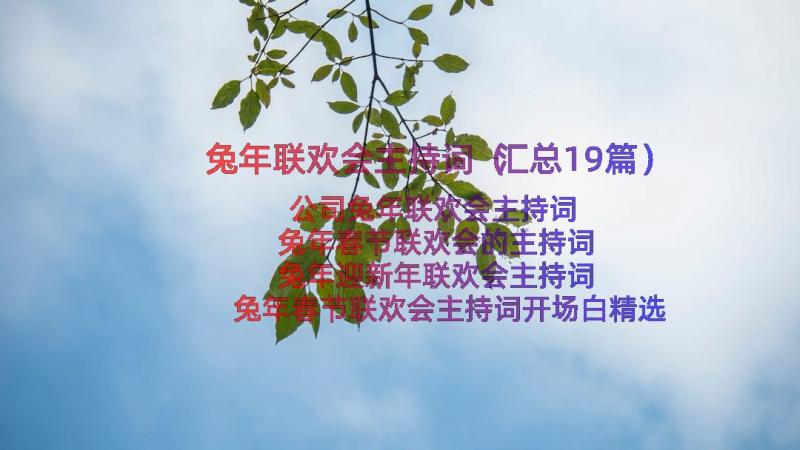 兔年联欢会主持词（汇总19篇）