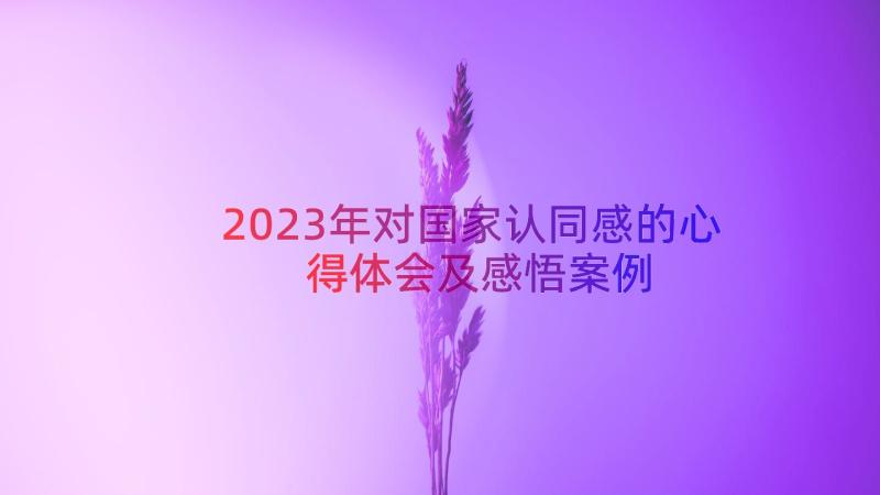 2023年对国家认同感的心得体会及感悟（案例16篇）