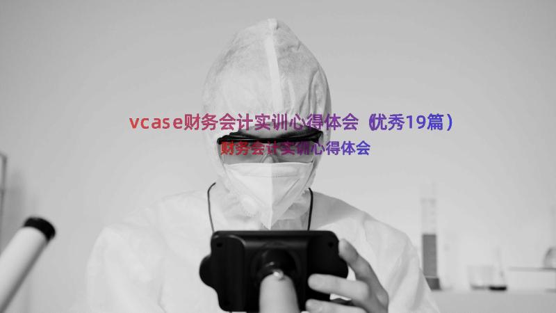 vcase财务会计实训心得体会（优秀19篇）