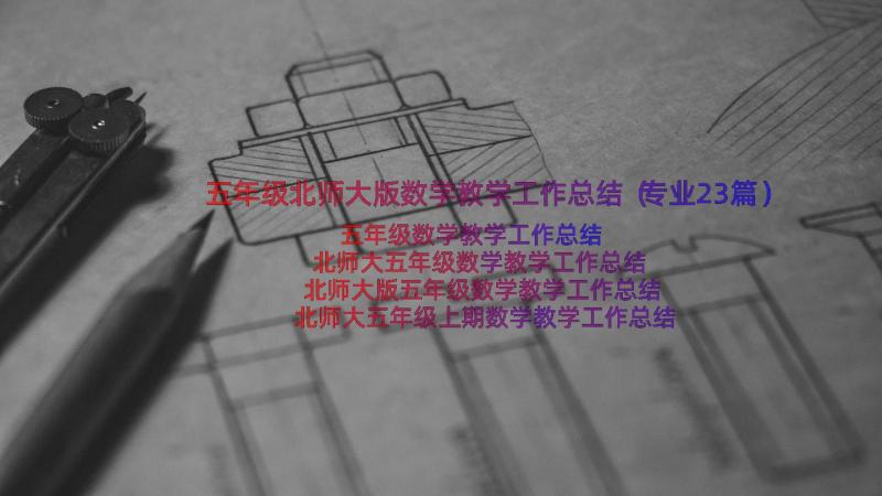 五年级北师大版数学教学工作总结（专业23篇）