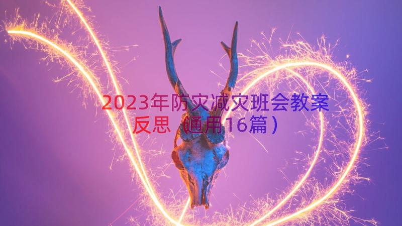 2023年防灾减灾班会教案反思（通用16篇）