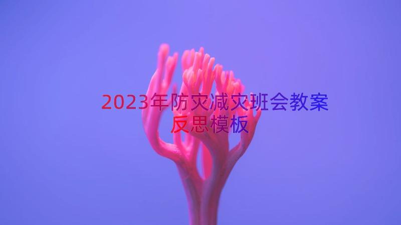 2023年防灾减灾班会教案反思（模板16篇）