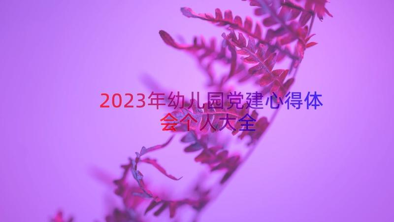 2023年幼儿园党建心得体会个人大全（16篇）