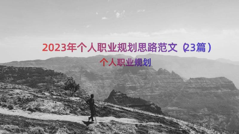 2023年个人职业规划思路范文（23篇）