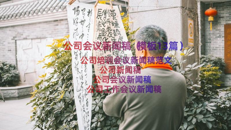 公司会议新闻稿（模板13篇）