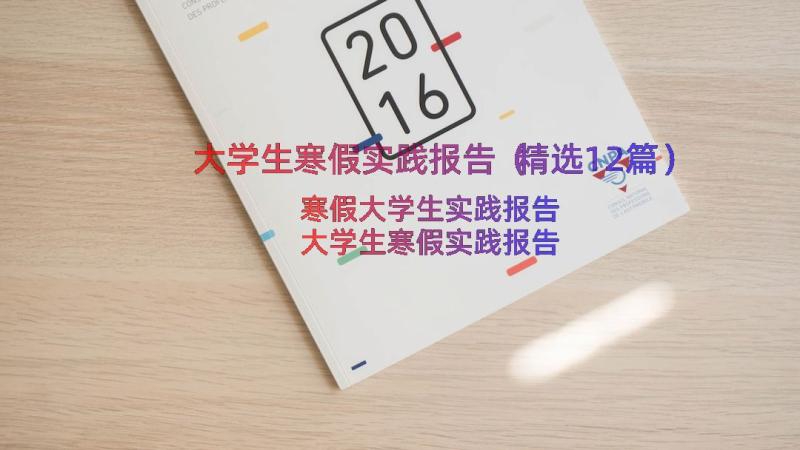 大学生寒假实践报告（精选12篇）