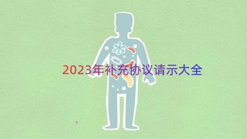 2023年补充协议请示大全（13篇）