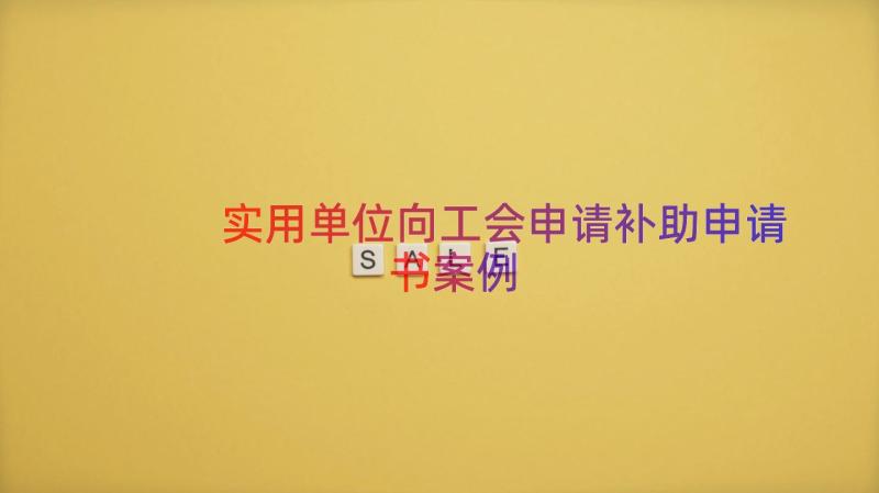 实用单位向工会申请补助申请书（案例16篇）