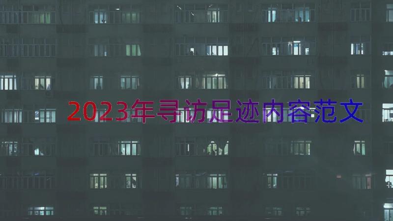 2023年寻访足迹内容范文（17篇）