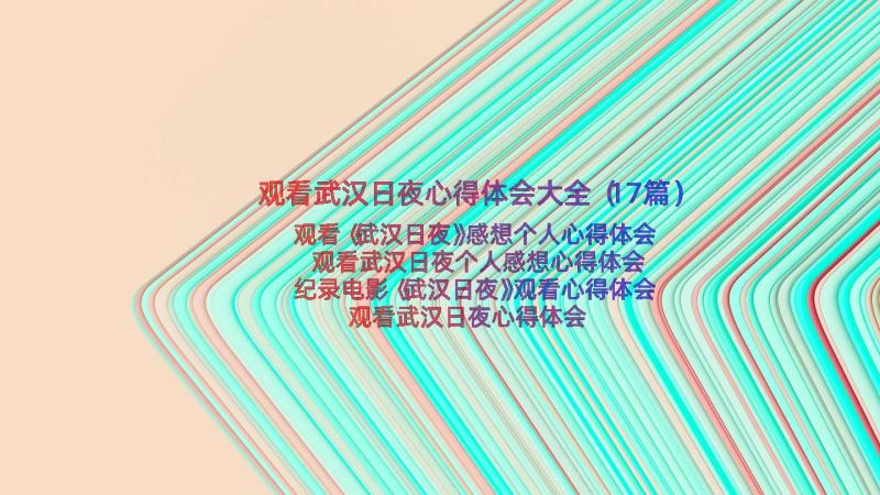 观看武汉日夜心得体会大全（17篇）