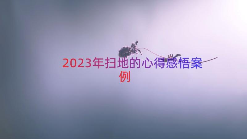 2023年扫地的心得感悟（案例13篇）