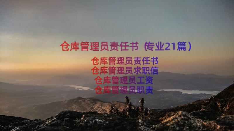 仓库管理员责任书（专业21篇）