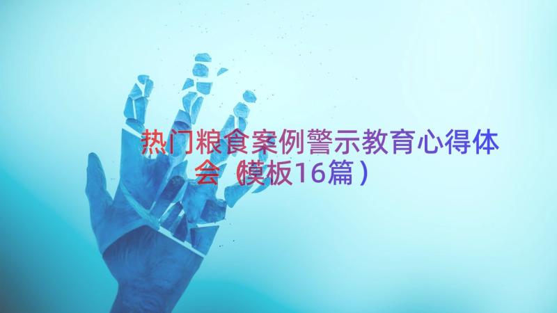 热门粮食案例警示教育心得体会（模板16篇）