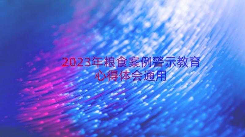 2023年粮食案例警示教育心得体会（通用16篇）