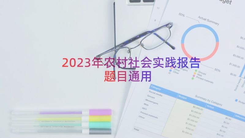 2023年农村社会实践报告题目（通用15篇）