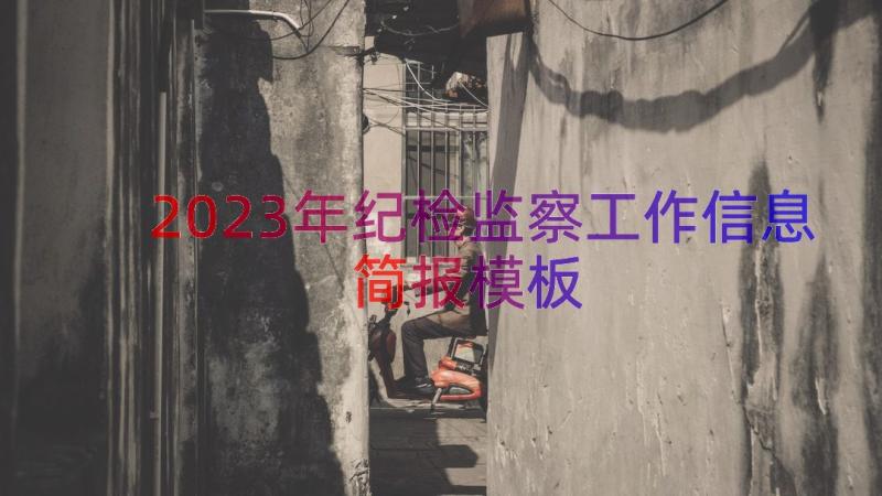 2023年纪检监察工作信息简报（模板13篇）