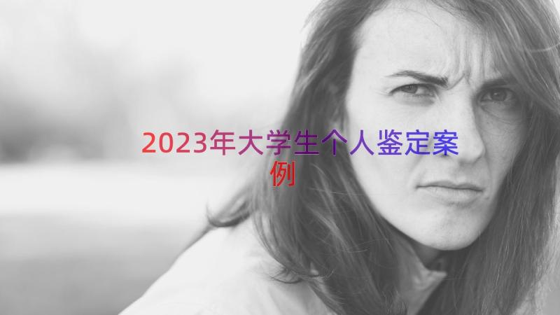 2023年大学生个人鉴定（案例19篇）