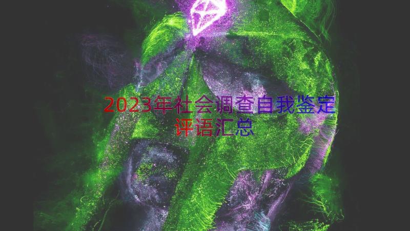 2023年社会调查自我鉴定评语（汇总12篇）