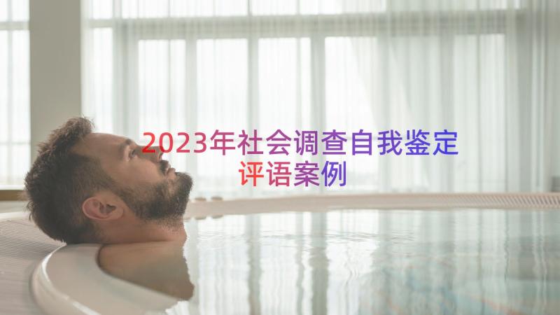 2023年社会调查自我鉴定评语（案例12篇）