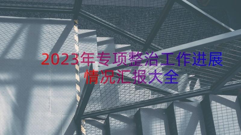 2023年专项整治工作进展情况汇报大全（16篇）