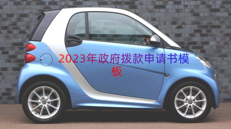 2023年政府拨款申请书（模板17篇）