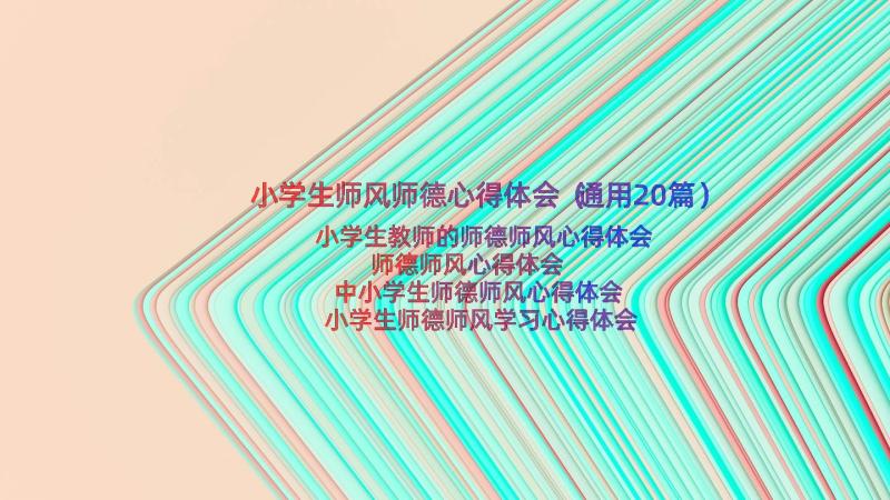 小学生师风师德心得体会（通用20篇）