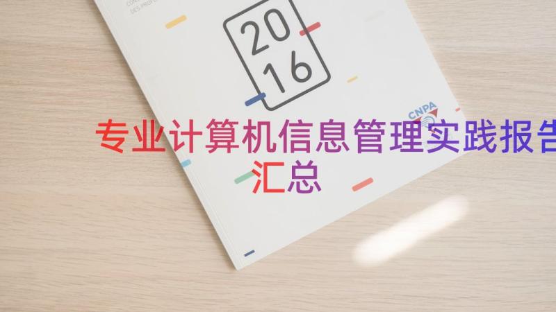 专业计算机信息管理实践报告（汇总17篇）