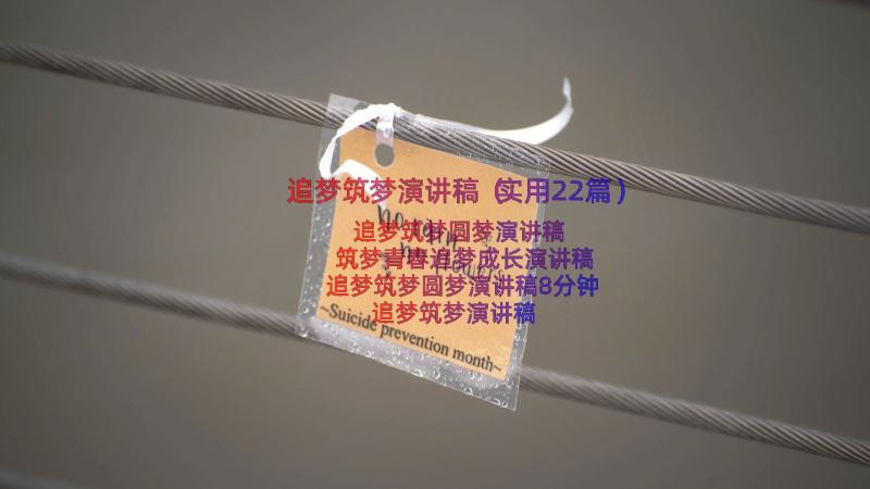 追梦筑梦演讲稿（实用22篇）