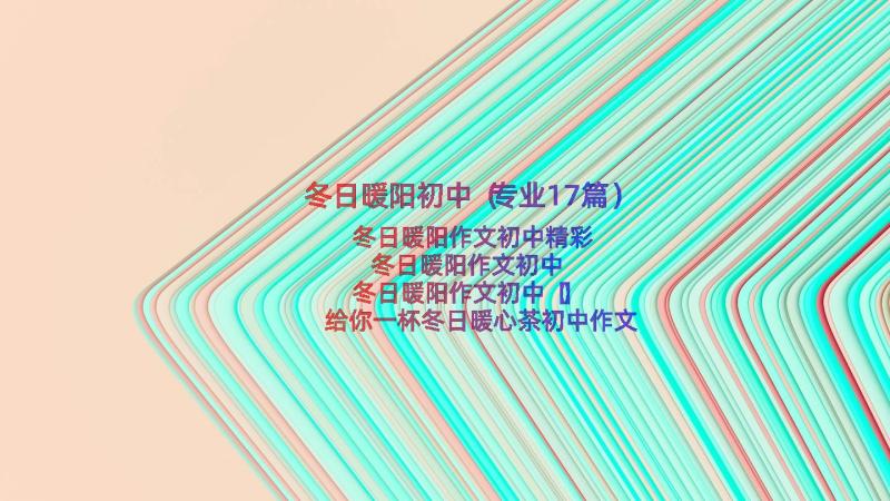 冬日暖阳初中（专业17篇）