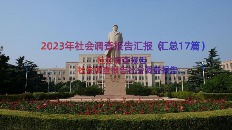 2023年社会调查报告汇报（汇总17篇）