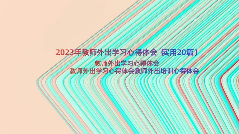 2023年教师外出学习心得体会（实用20篇）