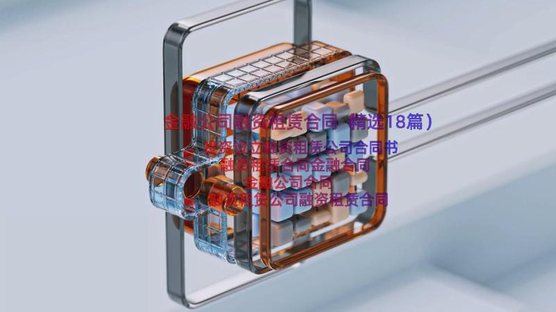 金融公司融资租赁合同（精选18篇）