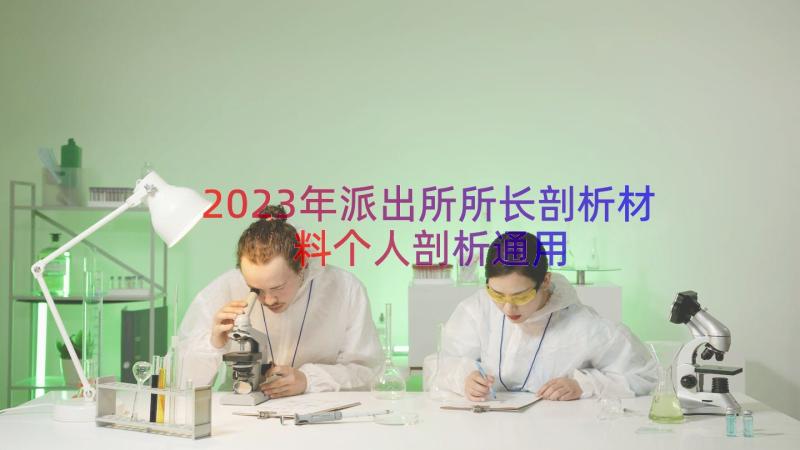 2023年派出所所长剖析材料个人剖析（通用13篇）